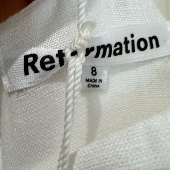 NWT Reformation Bucatini Linen midi dress in white - Picture 11 of 12